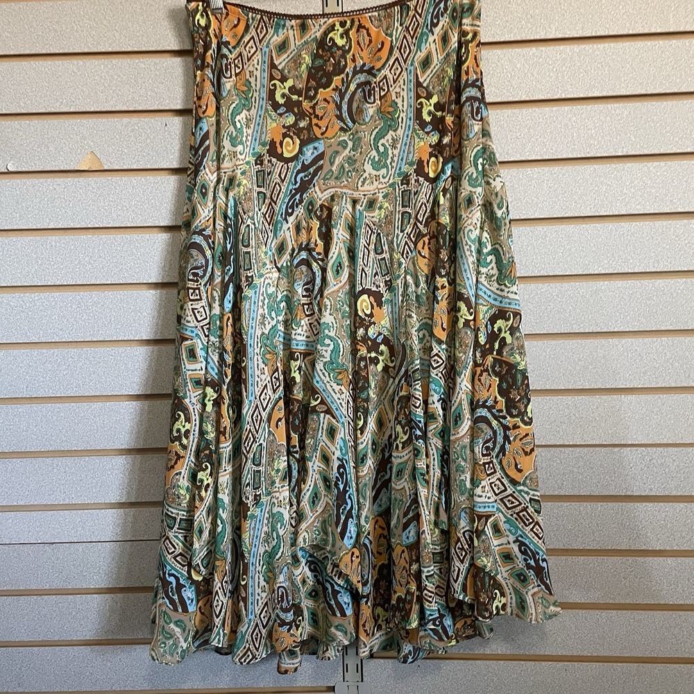 90s Newsworthy Multi Color Chiffon Asymmetric Fairy Handkerchief Skirt Size L